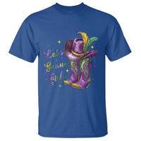 Funny Mardi Gras Cowgirl T Shirt Let's Geaux Girls Western Cowgirl Boots Carnival