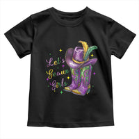Funny Mardi Gras Cowgirl Toddler T Shirt Let's Geaux Girls Western Cowgirl Boots Carnival