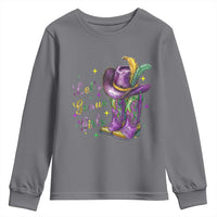 Funny Mardi Gras Cowgirl Youth Sweatshirt Let's Geaux Girls Western Cowgirl Boots Carnival