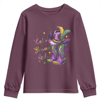 Funny Mardi Gras Cowgirl Youth Sweatshirt Let's Geaux Girls Western Cowgirl Boots Carnival