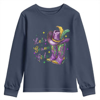 Funny Mardi Gras Cowgirl Youth Sweatshirt Let's Geaux Girls Western Cowgirl Boots Carnival