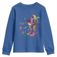 Funny Mardi Gras Cowgirl Youth Sweatshirt Let's Geaux Girls Western Cowgirl Boots Carnival