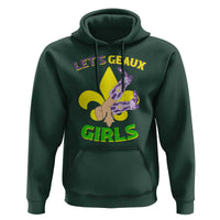Funny Mardi Gras Cowgirl Hoodie Let's Geaux Girls Fleur De Lys