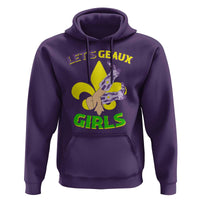 Funny Mardi Gras Cowgirl Hoodie Let's Geaux Girls Fleur De Lys