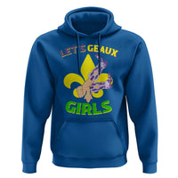 Funny Mardi Gras Cowgirl Hoodie Let's Geaux Girls Fleur De Lys