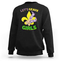 Funny Mardi Gras Cowgirl Sweatshirt Let's Geaux Girls Fleur De Lys