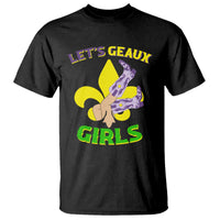 Funny Mardi Gras Cowgirl T Shirt Let's Geaux Girls Fleur De Lys