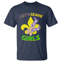 Funny Mardi Gras Cowgirl T Shirt Let's Geaux Girls Fleur De Lys