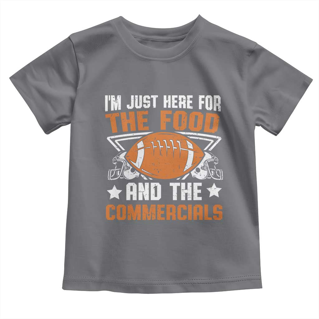 Funny American Football I'm Just Here For The Food And The Commercials Toddler T Shirt Football Helmet