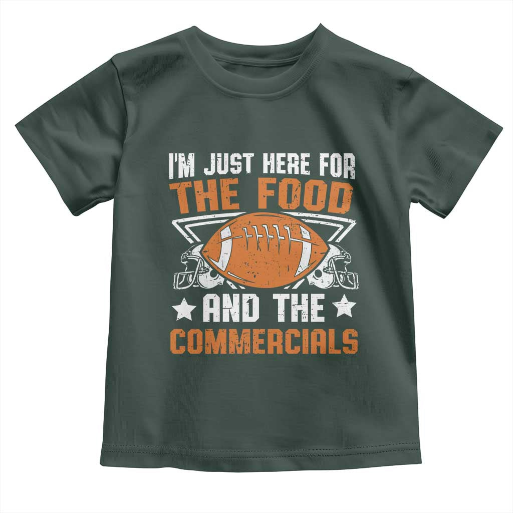 Funny American Football I'm Just Here For The Food And The Commercials Toddler T Shirt Football Helmet