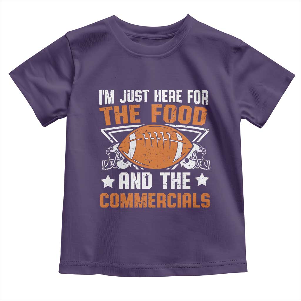 Funny American Football I'm Just Here For The Food And The Commercials Toddler T Shirt Football Helmet