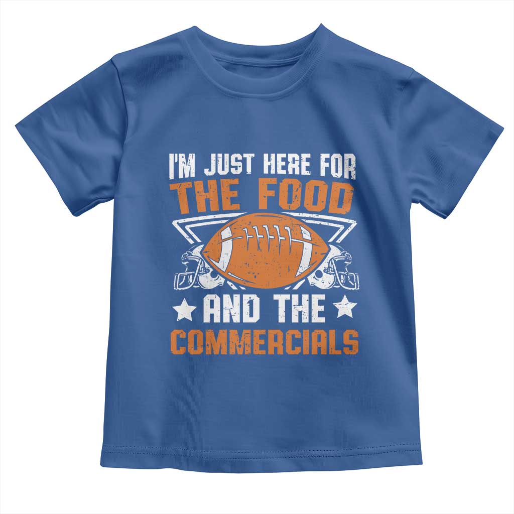 Funny American Football I'm Just Here For The Food And The Commercials Toddler T Shirt Football Helmet