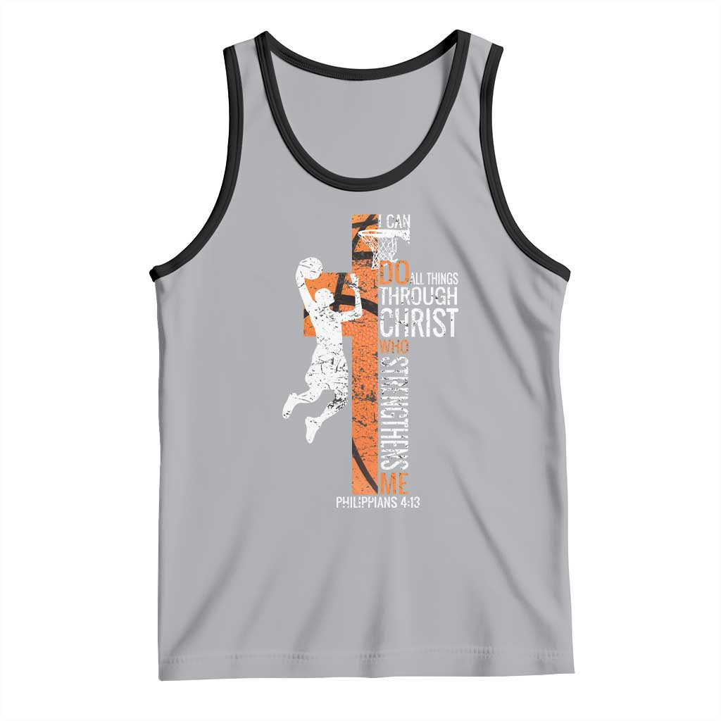 Funny Basketball Christian Tank Top I Can Do All Things Through Christ Who Strengthens Me