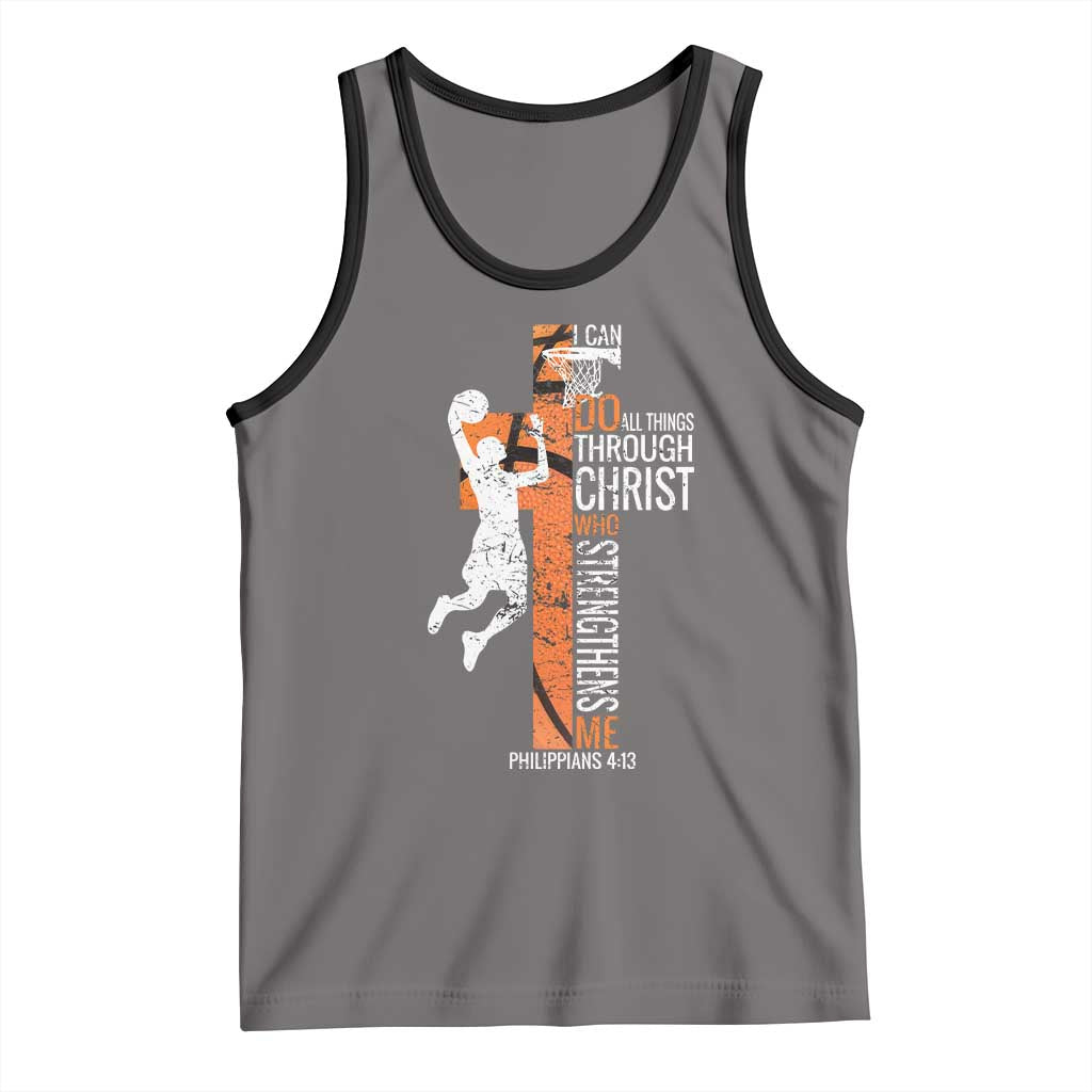 Funny Basketball Christian Tank Top I Can Do All Things Through Christ Who Strengthens Me