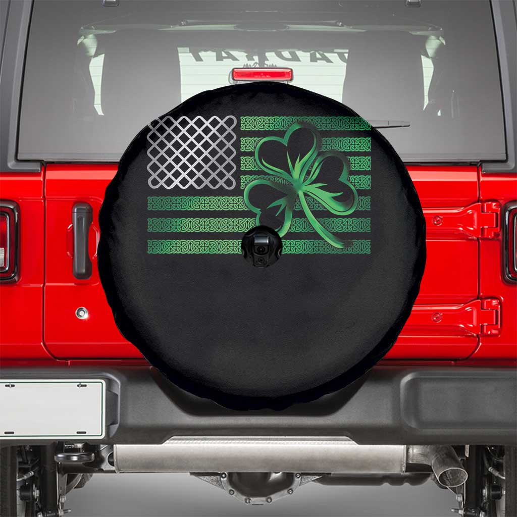 Funny Irish Americans Spare Tire Cover Shamrock Celtic Knot American Flag St Patrick's Day