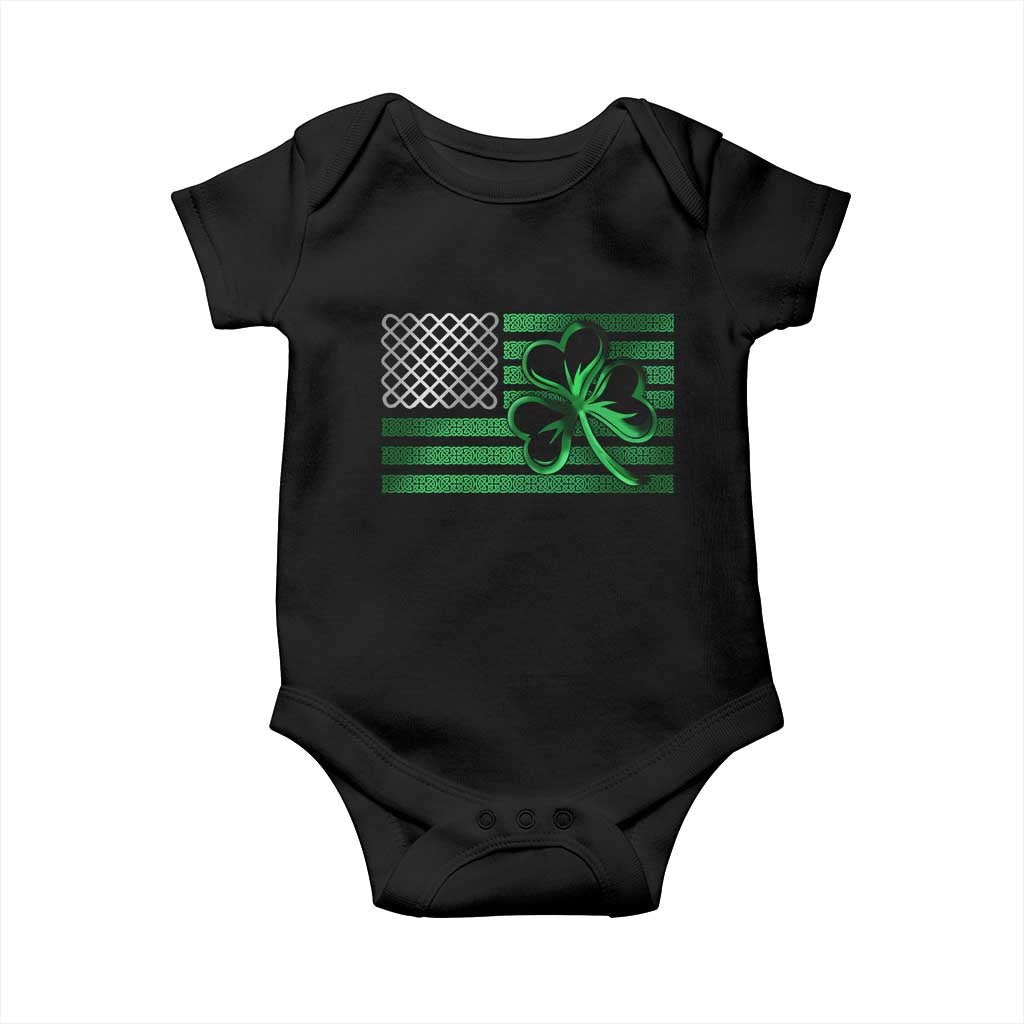 Funny Irish Americans Baby Onesie Shamrock Celtic Knot American Flag St Patrick's Day