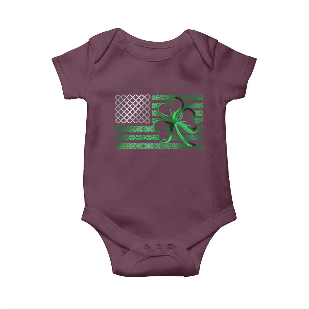 Funny Irish Americans Baby Onesie Shamrock Celtic Knot American Flag St Patrick's Day