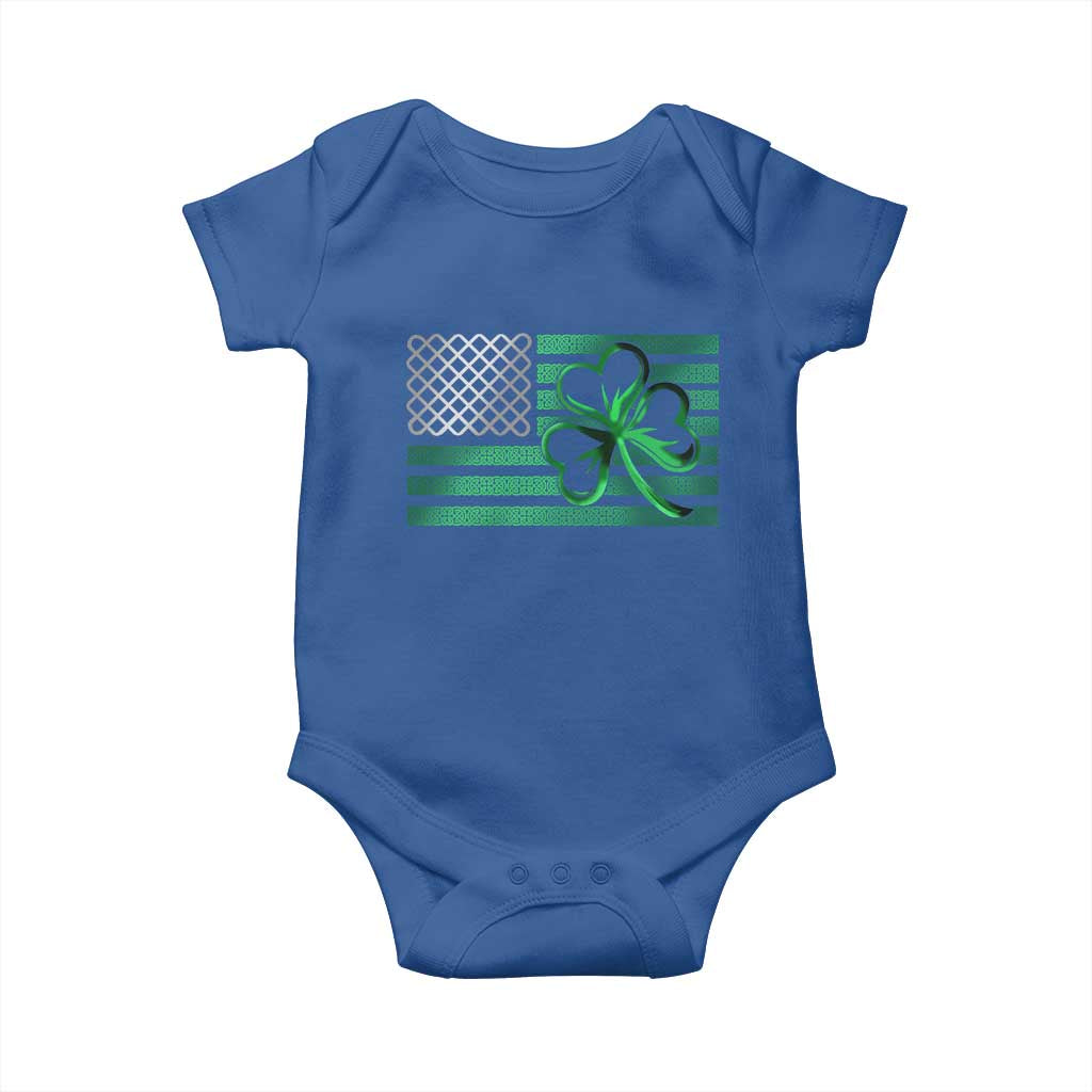 Funny Irish Americans Baby Onesie Shamrock Celtic Knot American Flag St Patrick's Day