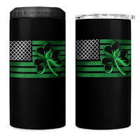 Funny Irish Americans 4 in 1 Can Cooler Tumbler Shamrock Celtic Knot American Flag St Patrick's Day