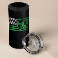 Funny Irish Americans 4 in 1 Can Cooler Tumbler Shamrock Celtic Knot American Flag St Patrick's Day