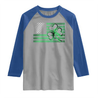 Funny Irish Americans Raglan Shirt Shamrock Celtic Knot American Flag St Patrick's Day