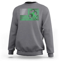 Funny Irish Americans Sweatshirt Shamrock Celtic Knot American Flag St Patrick's Day