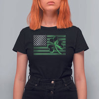 Funny Irish Americans T Shirt For Women Shamrock Celtic Knot American Flag St Patrick's Day