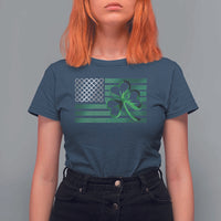 Funny Irish Americans T Shirt For Women Shamrock Celtic Knot American Flag St Patrick's Day