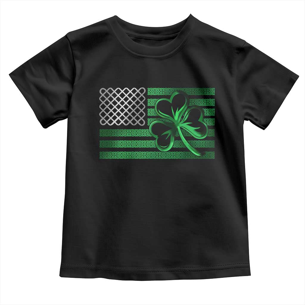 Funny Irish Americans Toddler T Shirt Shamrock Celtic Knot American Flag St Patrick's Day