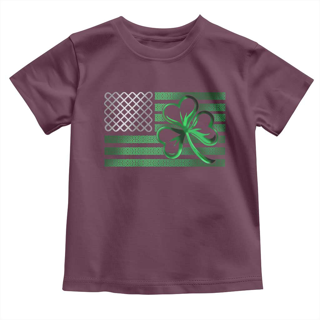 Funny Irish Americans Toddler T Shirt Shamrock Celtic Knot American Flag St Patrick's Day