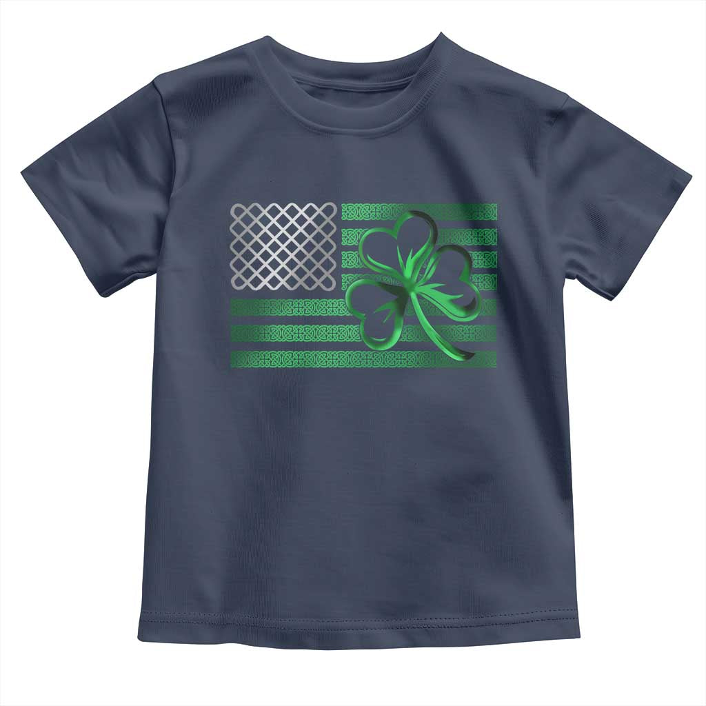 Funny Irish Americans Toddler T Shirt Shamrock Celtic Knot American Flag St Patrick's Day