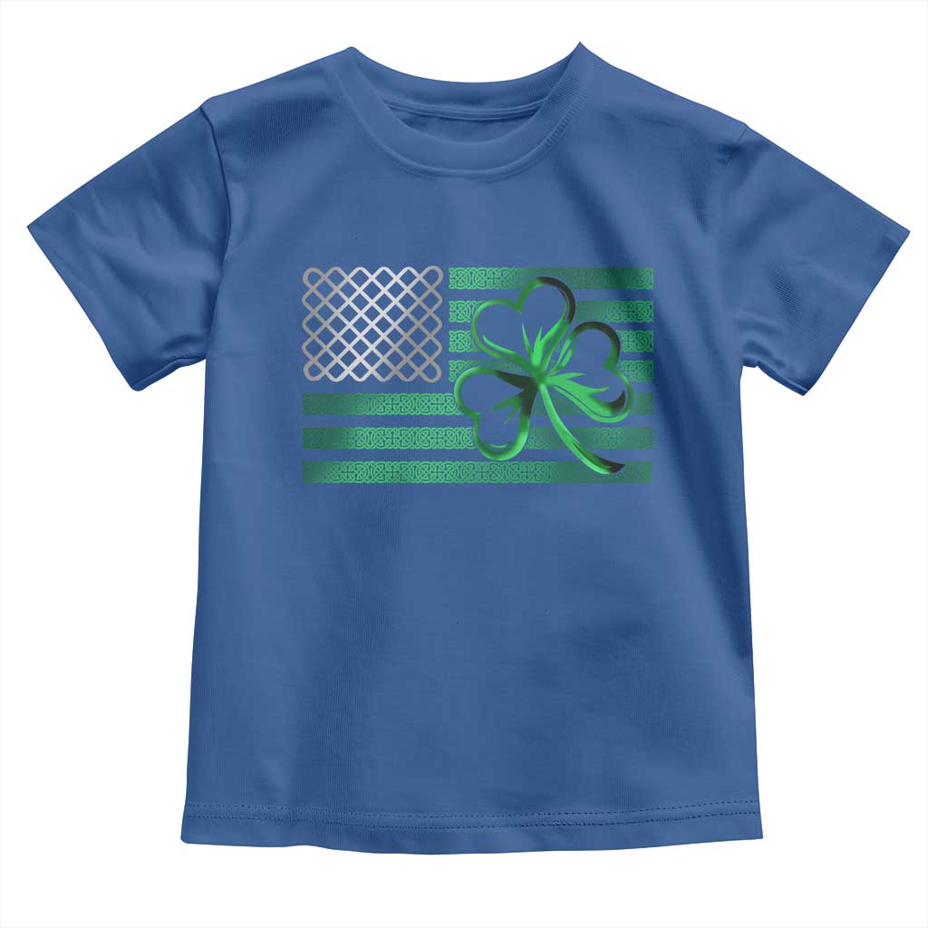 Funny Irish Americans Toddler T Shirt Shamrock Celtic Knot American Flag St Patrick's Day