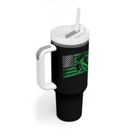 Funny Irish Americans Tumbler With Handle Shamrock Celtic Knot American Flag St Patrick's Day