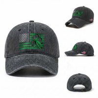 Funny Irish Americans Washed Cotton Baseball Cap Shamrock Celtic Knot American Flag St Patrick's Day