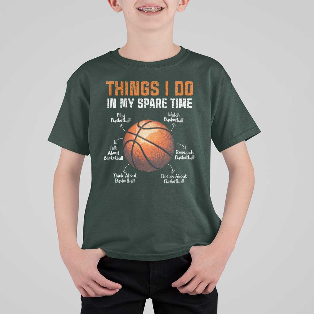 Funny Basketball Things I Do In My Spare Time T Shirt For Kid Sports Lover