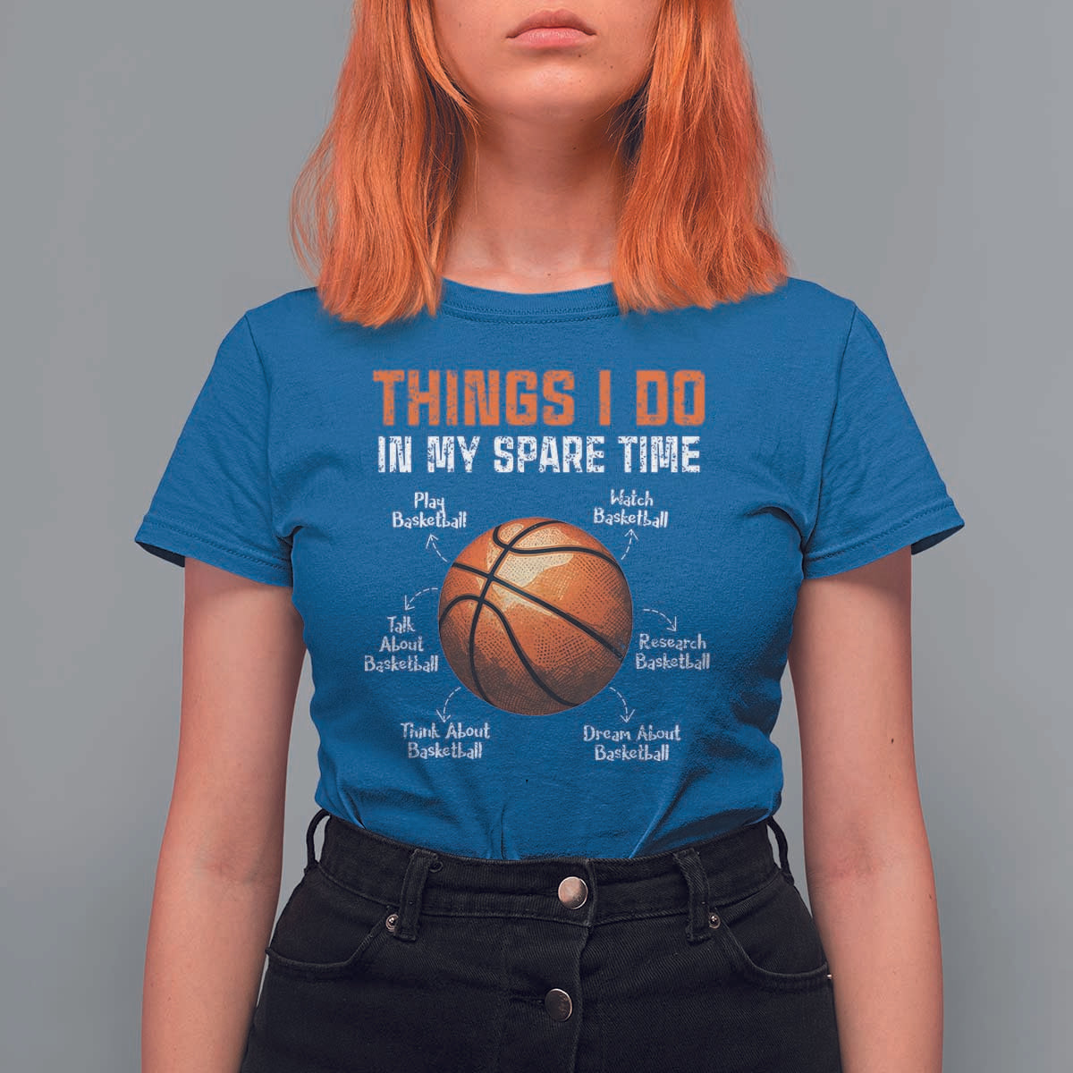 Funny Basketball Things I Do In My Spare Time T Shirt For Women Sports Lover