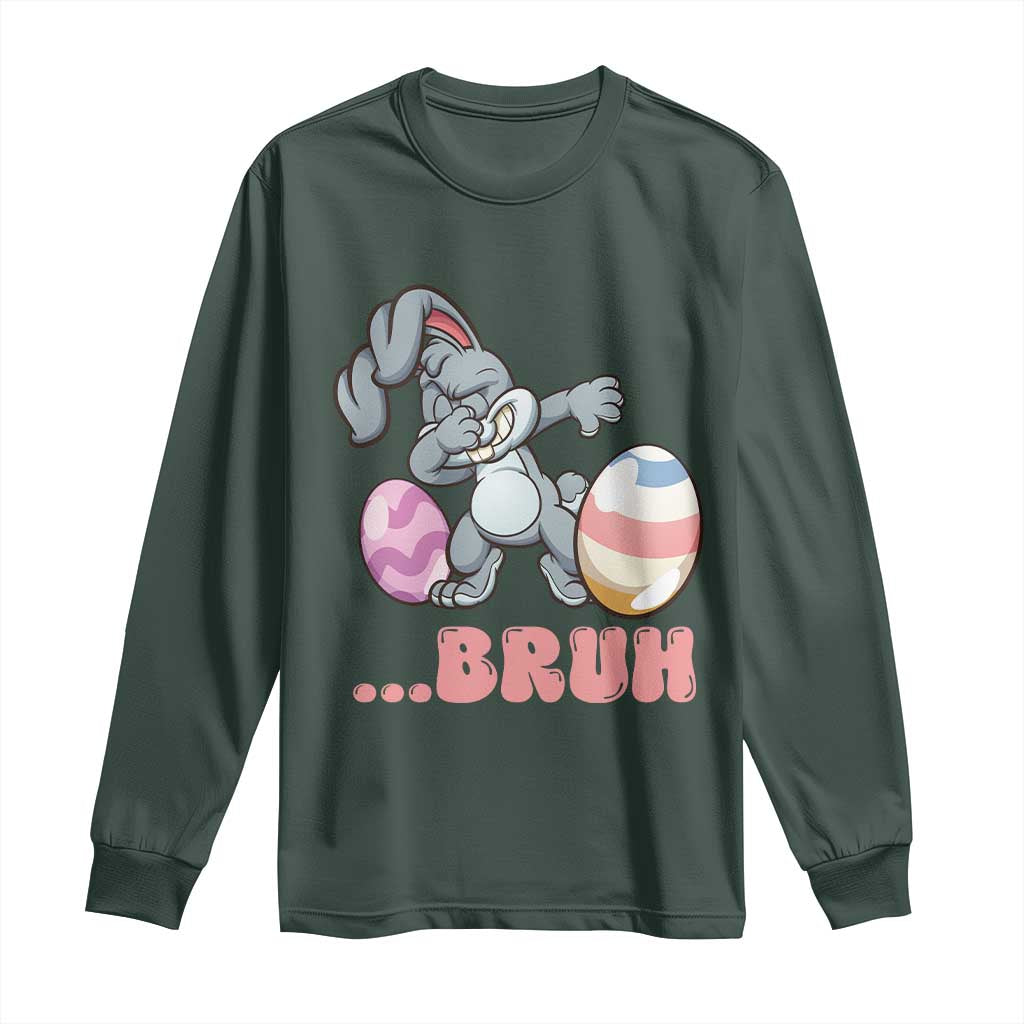 Funny Bruh Dab Rabbit Eggs Easter Day Long Sleeve Shirt