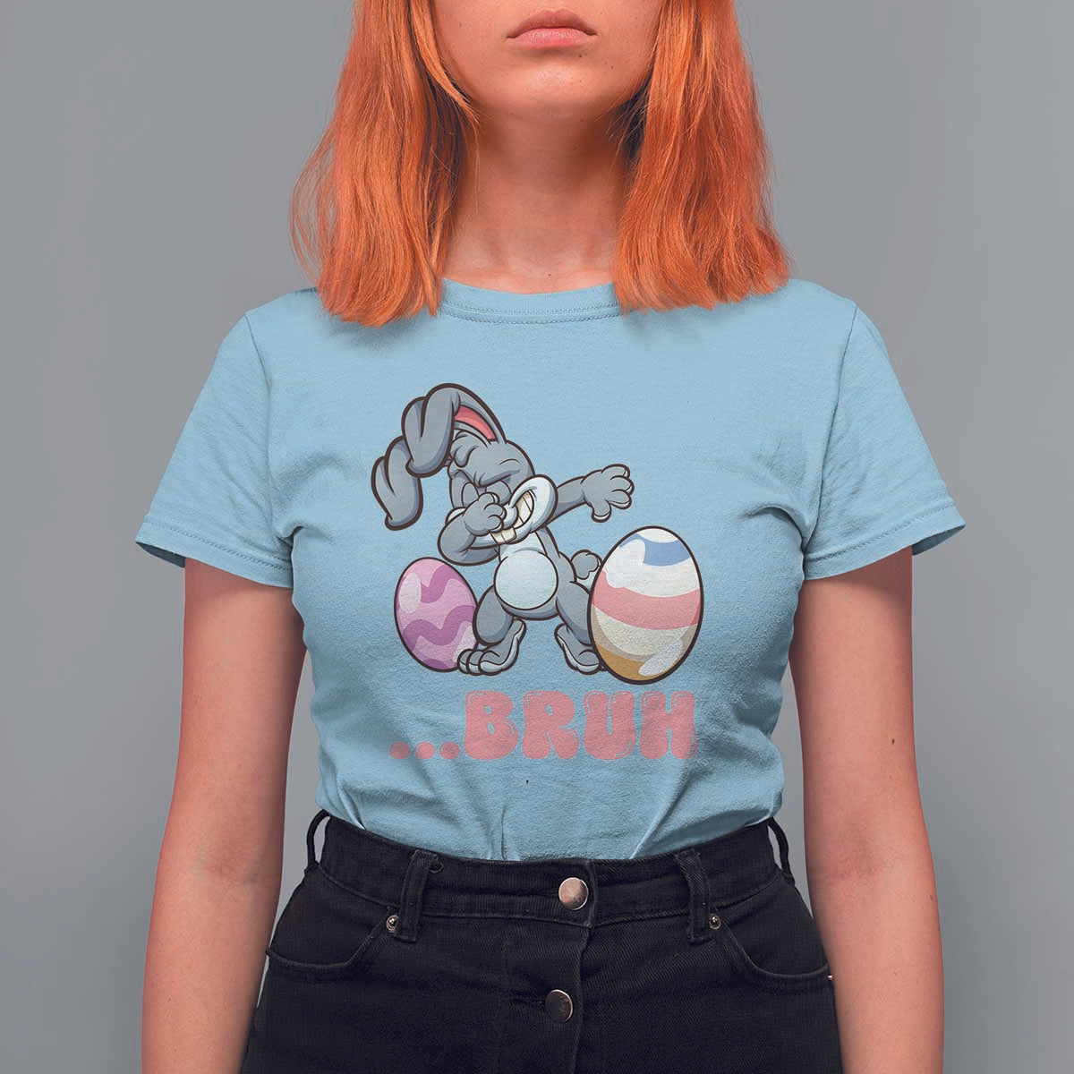 Funny Bruh Dab Rabbit Eggs Easter Day T Shirt For Women