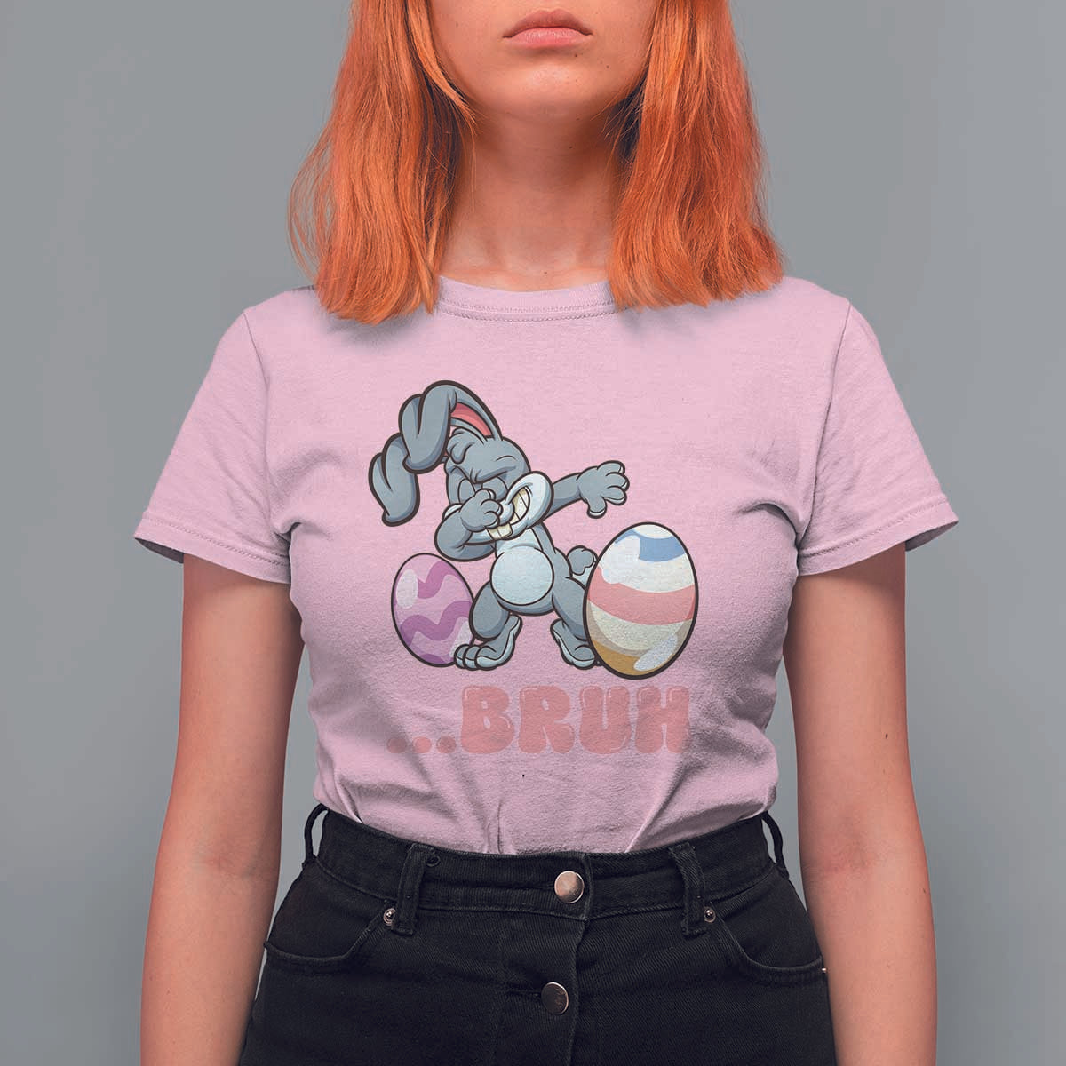 Funny Bruh Dab Rabbit Eggs Easter Day T Shirt For Women