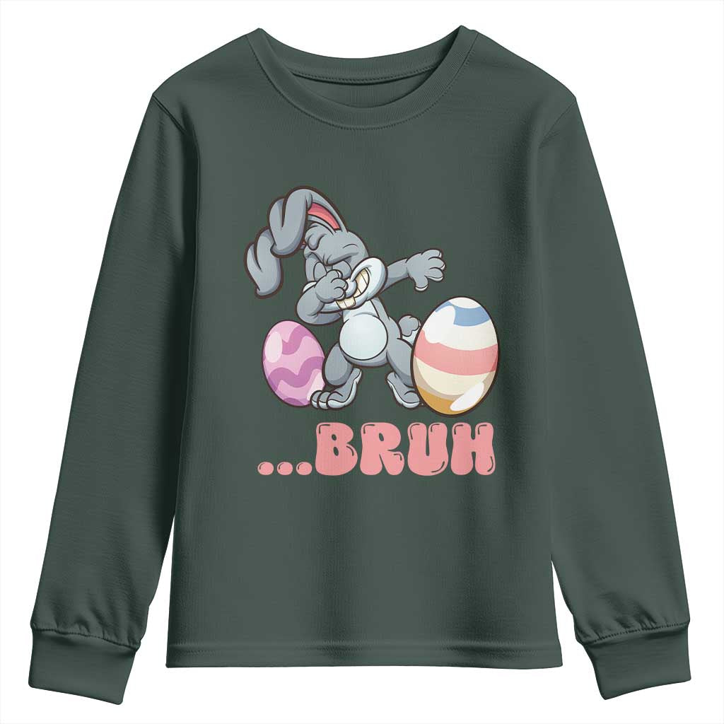 Funny Bruh Dab Rabbit Eggs Easter Day Youth Sweatshirt