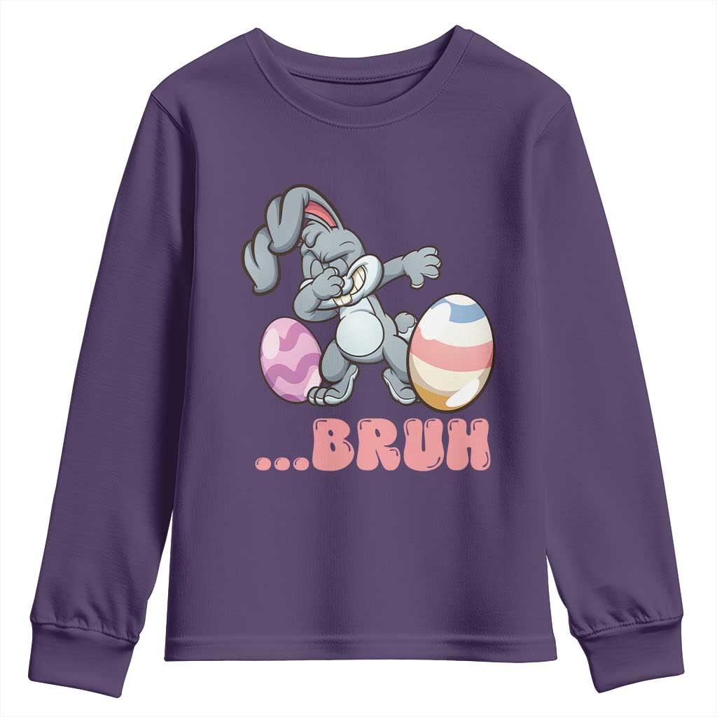 Funny Bruh Dab Rabbit Eggs Easter Day Youth Sweatshirt
