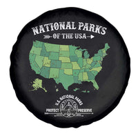 Protect And Preserve National Parks Spare Tire Cover ESTD 1872 Vintage Forest American Map