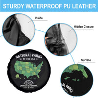 Protect And Preserve National Parks Spare Tire Cover ESTD 1872 Vintage Forest American Map