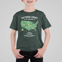 Protect And Preserve National Parks T Shirt For Kid ESTD 1872 Vintage Forest American Map