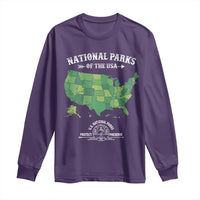 Protect And Preserve National Parks Long Sleeve Shirt ESTD 1872 Vintage Forest American Map