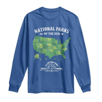 Protect And Preserve National Parks Long Sleeve Shirt ESTD 1872 Vintage Forest American Map