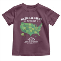 Protect And Preserve National Parks Toddler T Shirt ESTD 1872 Vintage Forest American Map