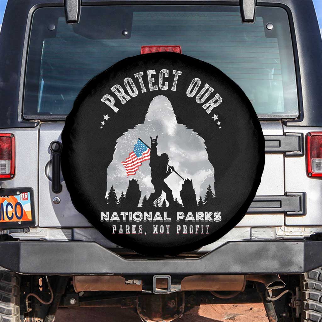 Funny Protect Our National Parks Bigfoot Spare Tire Cover Parks Not Profit American Flag