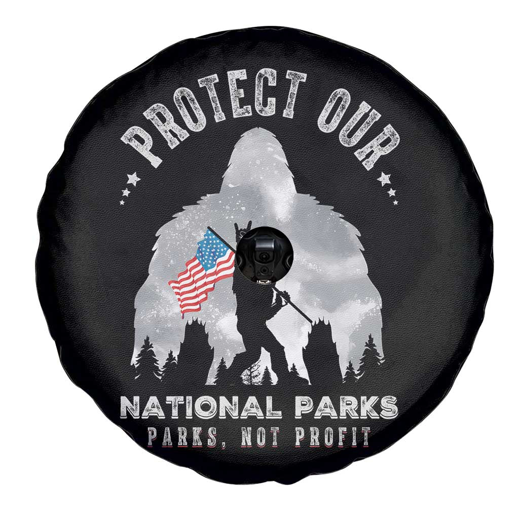 Funny Protect Our National Parks Bigfoot Spare Tire Cover Parks Not Profit American Flag