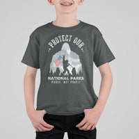 Funny Protect Our National Parks Bigfoot T Shirt For Kid Parks Not Profit American Flag
